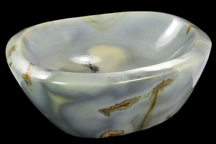 Polished Blue Agate Bowl - Madagascar #120181